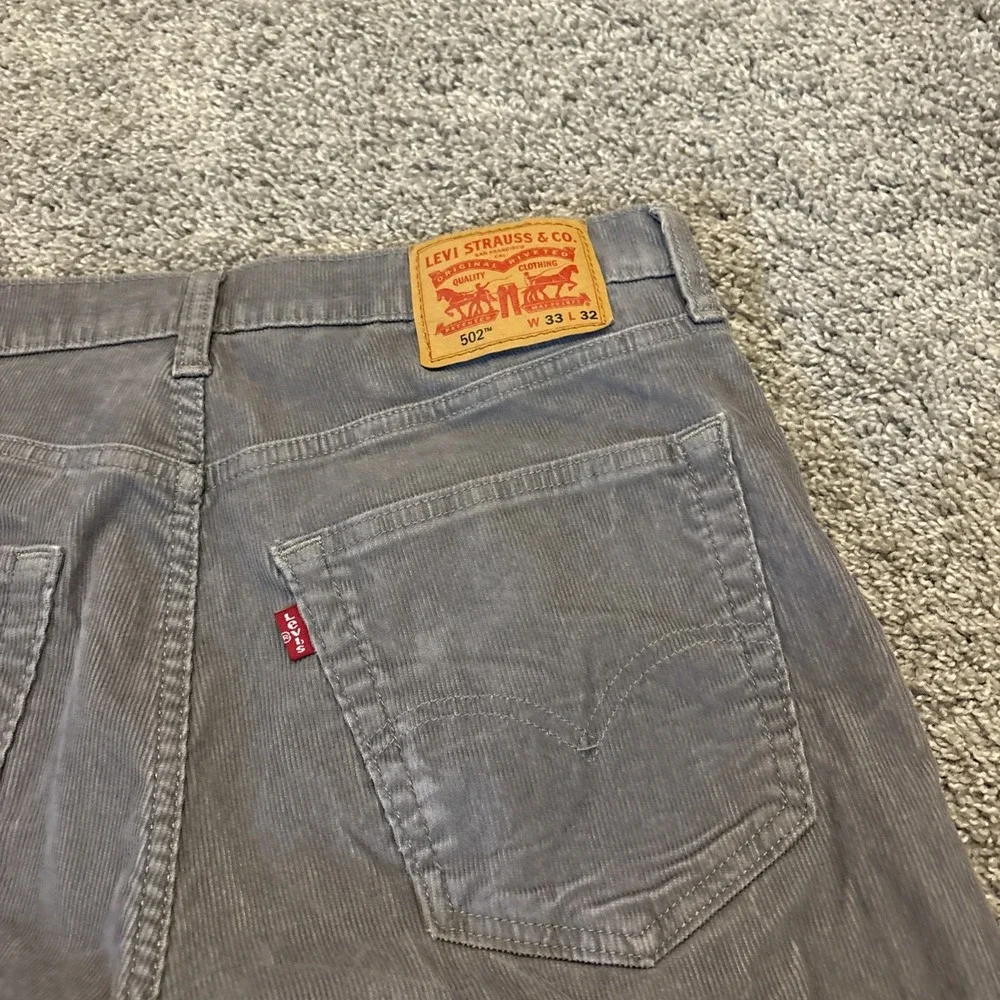 Levis 502 Corduroy Pants Mens 33x32 Stretch Straight Cowboy Western Farm